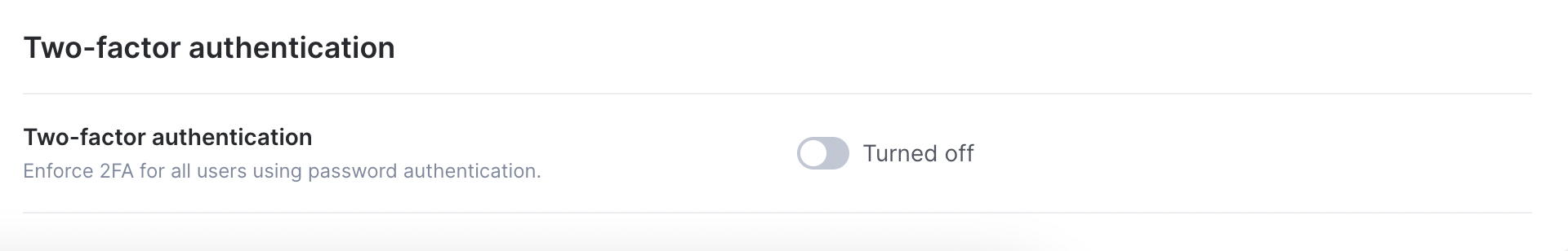 2FA settings on the Authentication tab of System settings