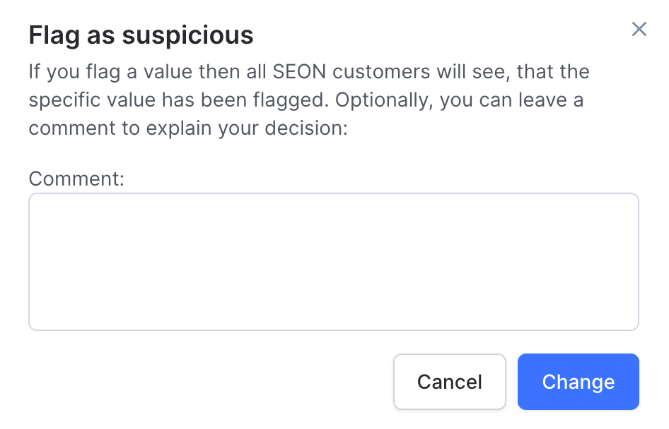 Flagging a value as suspicious